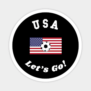 ⚽ USA Soccer, Stars and Stripes Flag, Let's Go! Team Spirit Magnet